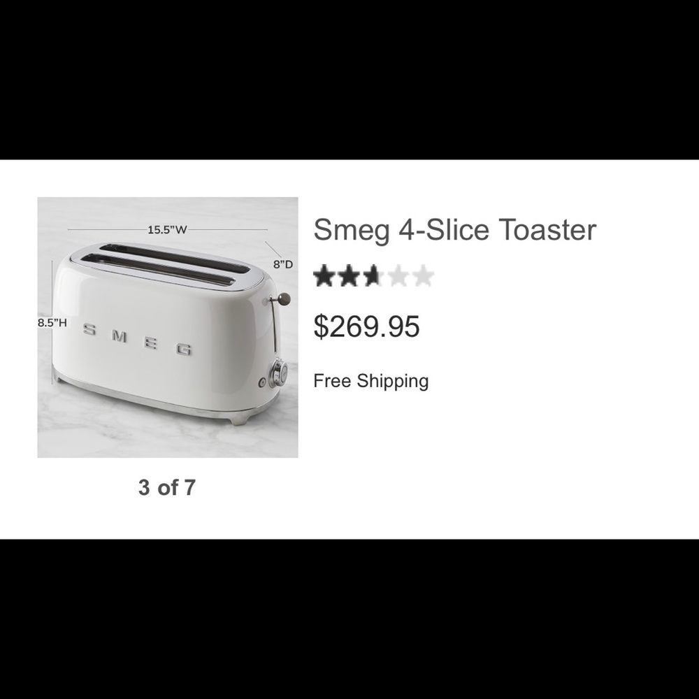 SMEG 4 slice toaster